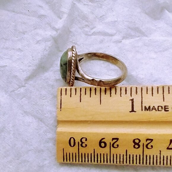 Silver Moss Agate Gemstone Ring Size 5.5 Bezel Set Vintage Hand Crafted - Picture 15 of 16